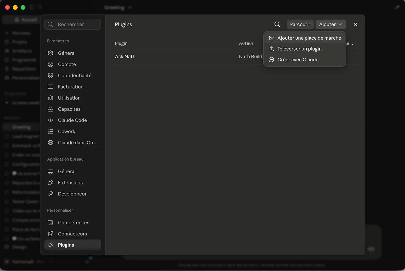 Étape 1 : Ouvrez les réglages, puis Plugins